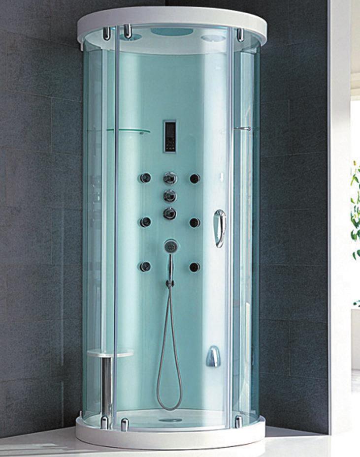 Calypso Steam Cabin SHOWER ENCLOSURES - Cabins On All Our Shower Enclosures *See p192 for full Terms & Conditions The Calypso Quadrant Steam Cabin is ideal for corner installation with excellent