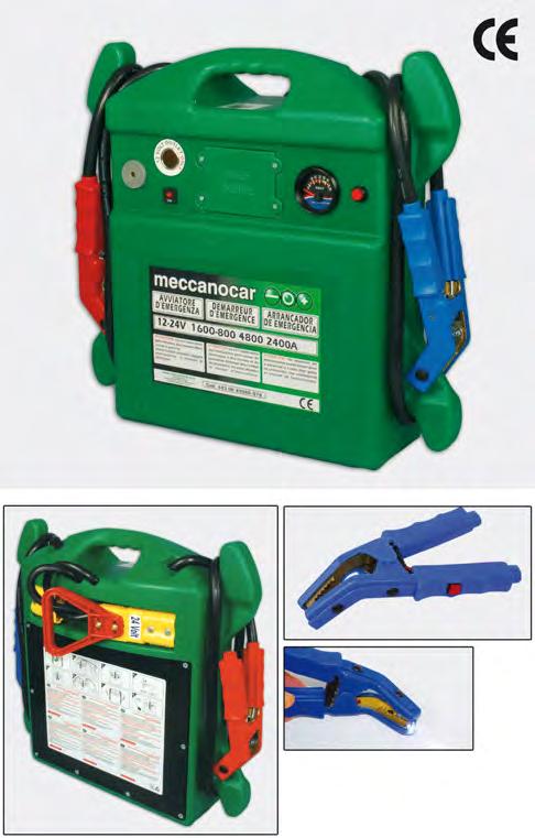 Jump starter 12-24 volts from 4800 to 2400 A Starter portable emergency for the setting in motion of vehicles with working batteries but unloaded, with the possibility of delivering voltages to