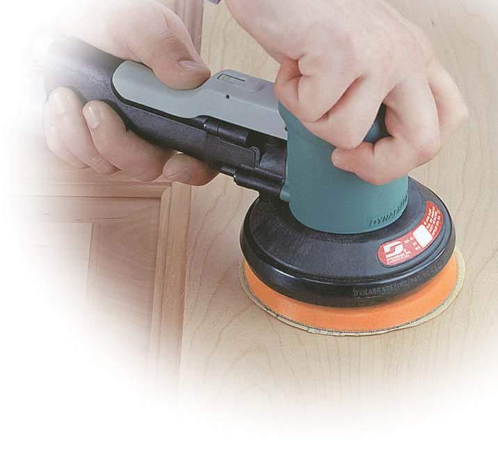 Two-Hand Dynorbital Air-Powered Random Orbital Sander Comfortable, Controlled Two-Hand Operation Long handle provides excellent comfort and control, especially when working on vertical sides of