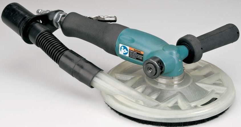 Lightweight non-marring Vacuum Shroud is constructed of high-quality clear urethane. 3/4" (19 mm) Shroud Brush assists in capture of airborne contaminants.