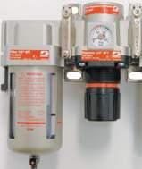 3 Bar (150 PSIG) maximum on all models 1/4" Male NPT 1/4" Female NPT on both ends 1/4" Male NPT Filter-Regulator-Lubricator Cost-Effective Maintenance for Air Supply Systems