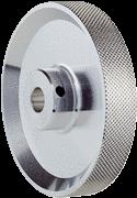wheel with O-ring (NBR70) for 10 mm solid shaft, circumference 200 mm luminium