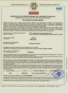 6. CERTIFICATIONS ATV Spa holds the