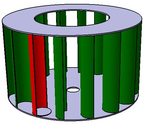 I. Mustary et al./mech. Eng. es. Journal, Vol. 9 (2013) 15 (a) (b) Fig. 4: (a) A 3D model of the 16-bladed turbine rotor and (b) the cowling device. Outlet Cowling Inlet otor Fig.