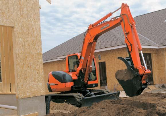 SAFETY When Kubota designs and builds an excavator, safety is a primary concern. The KX080-3 includes several features specifically designed to maximise worker, site, and machine safety.