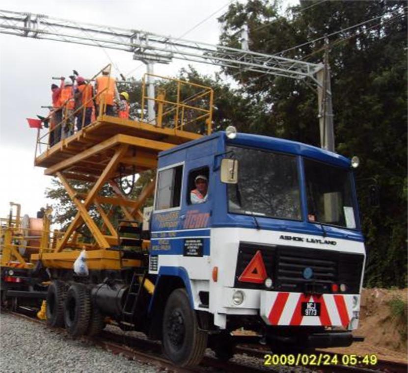 RRV 4 1. Concrete Mixer 2. Movable platform B. Rail Vehicles: The high speed rail vehicles are majorly used in wiring and post wiring works.