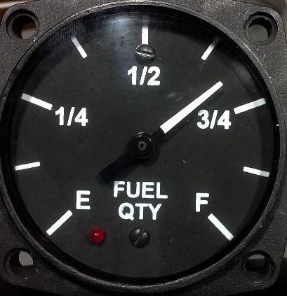 If that condition exists I zero the indicator for 2 seconds and set off the low fuel alarm. Then the indicator will indicate fuel level for 7 seconds.