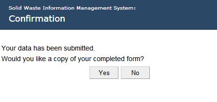 Once you press OK, your form is submitted. A confirmation message will pop up. You can print this message for your records.