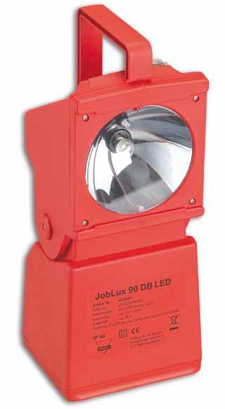 Work and Emergency Lamps Rechargeable Work and Emergency Lamp JobLux 90 DB LED Type 4520... Hand lamp IP 44 with LED pilot lamp for industrial and private use.