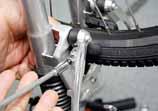 Brake Assembly With the cycle upside down, ensure that the brake blocks have clearance from, and are parallel to the wheel rims.
