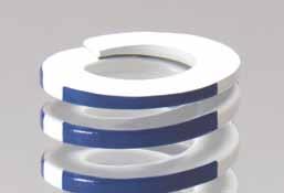 Medium Duty Die Springs Color coded BLUE STRIPE Hole Rod 3/8 3/16 1/2 9/32 5/8 11/32 3/4 3/8 Free Length Wire Size Pounds @ 1/10 inch defl. Long Life (25% of C) Avg.