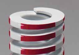 Medium Heavy Duty Die Springs Color coded RED STRIPE Hole Rod 3/8 3/16 1/2 9/32 5/8 11/32 3/4 3/8 Free Length Wire Size CATALOG NUMBER Pounds @ 1/10 inch defl. Long Life (20% of C) Avg.