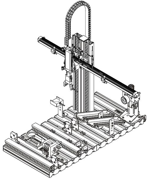 . Figure B.3: Handling station. Station's Function The handling station is equipped with a flexible two axis handling device.