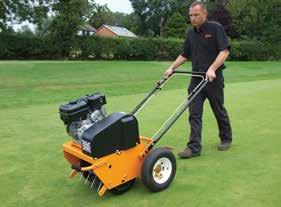 The interchangeable tines allow for a variety of aeration methods to be carried out on a regular basis with minimal surface disturbance. Ideal during and out of season.