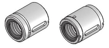 Cylindrical ball nuts KGM-N according to NEFF standard Material: 1.7131 (ESP65) or 1.3505 (100 Cr 6). Type Diameter [mm] Lead [mm] Right hand thread Form Dimensions [mm] Axial backlash max No.