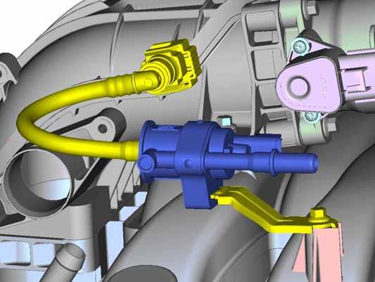 Connect the VMV-to-intake engine purge hose assembly to the VMV and is to be secured with a stepless ear clamp.