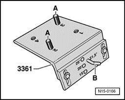 Page 44 of 51 15-68 - Insert 3361 press-in pad as follows: - Install mounting pins for cylinder head bolt holes -A-