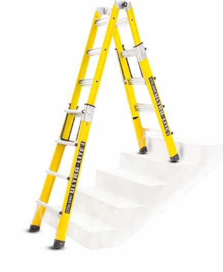 Ladders Little Giant Fibre Glass Reach some of the toughest areas with this versatile ladder Triple Locking Hinge Tough aluminium construction Comfort Rungs Double depth and offset for maximum