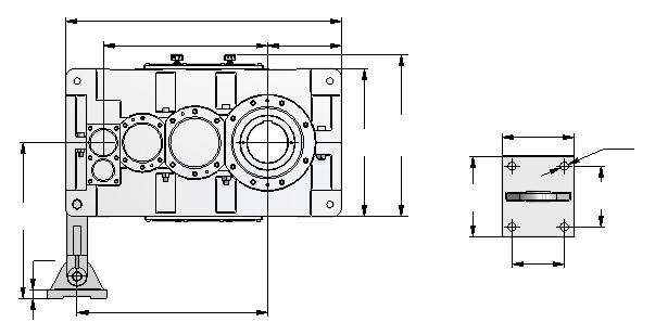 Gear-units with Parallel and Orthogonal Shafts 3 Stages Dimensions 58 Parallel Orthogonal 22 1305 6 625 6 900 oot mounting 13 6 133 9 2226 485 9 ø54 (6) Holes 720 8 13 6 133 485 ø54 720 9 9 (6) Holes