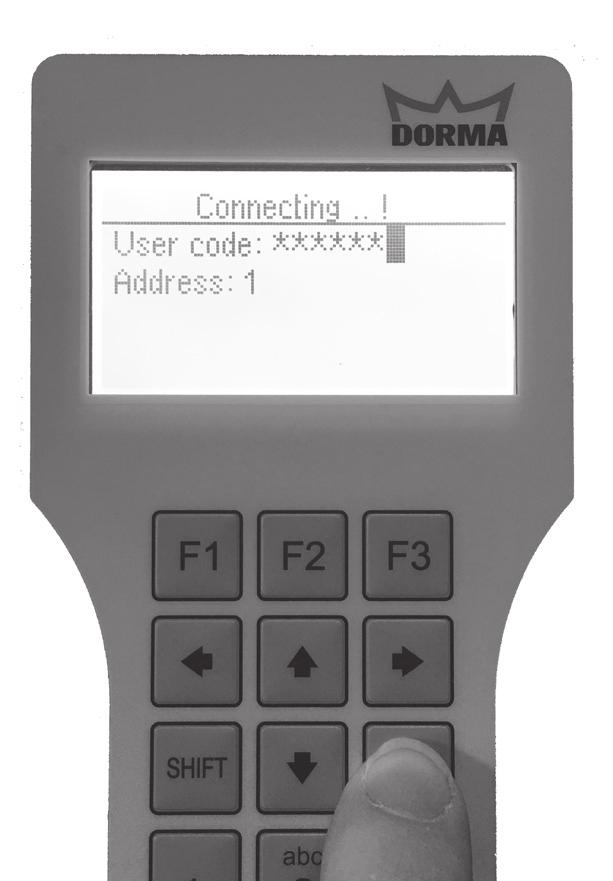 ENTER button Fig. 6.6. Select communication menu Fig. 6.6. Enter Handheld user code.