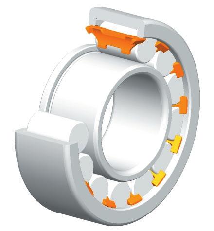 High Load Capacity Cylindrical Roller Bearings Keystone (resin) The size and number of rollers cannot be increased because the mechanical strength of the cage needs to be maintained.