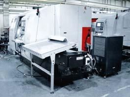 Unloading through the counter spindle Long, slender workpieces can be removed from the