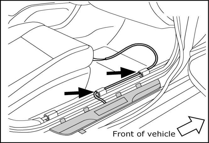 15. INSTALLATION Fig. 11 11. Place Illuminated Kick Plate into position on the Passenger side door sill by aligning the clips with the mounting holes in the door sill.