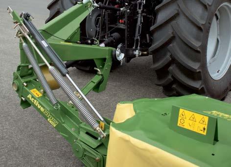 Two coil springs The ActiveMow R 240 model has two suspension springs which are adjusted