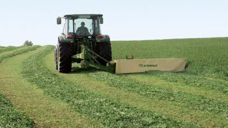 By comparison, spinning in the A sense of rotation, the ActiveMow R 360 model delivers two windrows.