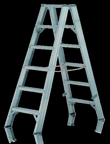fifth step for additional reinforcement (see image) Load capacity of up to 150 kg Type 59 Stair Leaning Ladder with treads 59-012 Stair Leaning
