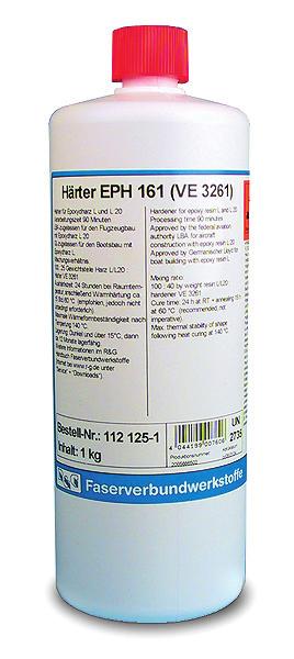 Hardener EPH 161 and L 20 Processing time 90 minutes Free of DETA from 18 C The well-proven R&G Epoxy Resin L in combination with Hardener EPH 161 is approved for the costruction of vehicle