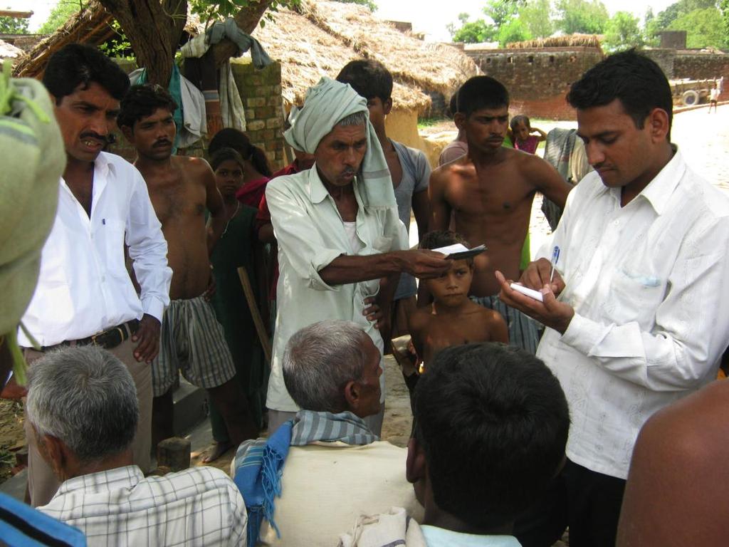 Initial Meeting in the Villages People were provided telephone numbers of the project