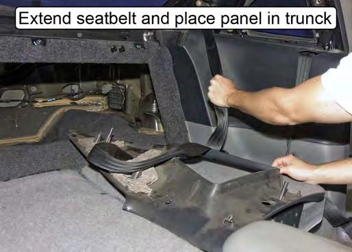 NOTE: If the retaining clips remain in the vehicle, use a pair of pliers to pull them out so that