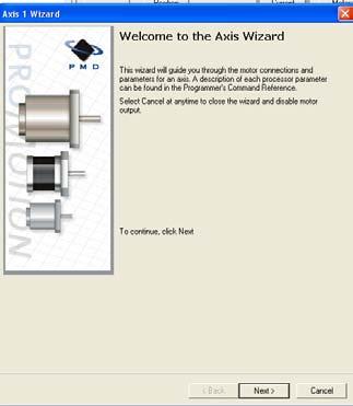 You may need to start from the beginning of the Axis Wizard. - Check that the break is defeated, limit switches are disabled, and the motor power is set to 50.