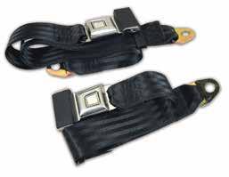 Color selection is limited (may not match original interior colors). Sold in pairs. 41489 68-82 Non-Retractable Seat Belts - Black - pr.