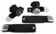 buttons and 12 buckle sleeves. Set includes driver and passenger belts, latches and retractors. Hardware included. 41582 70-71 Lap & Shoulder Seat Belts - Black - pr.