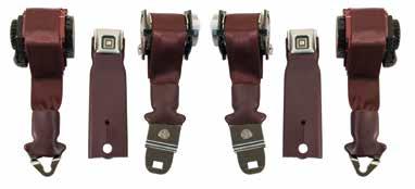 .. $ 249 99 #41488 1972-1973 Premium Dual Retractor Seat Belts Premium Lap & Shoulder Seat Belt Sets feature 3-panel OE webbing, GM Metal Buckles, Color-Matched Buckle Sleeve and Dual Retractors.