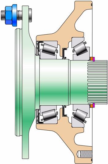 motor shaft Grease sealing ring SpIines Inner race Shim Thrust washer Rim centering Flange Internal