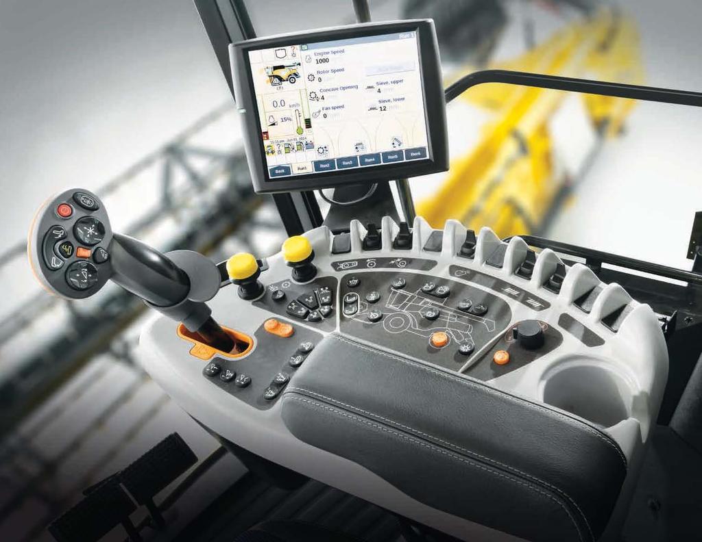 6 7 YOUR HARVESTING CONSOLE The new harvesting console offers ergonomic control of all key harvesting parameters, and it has been designed to become an extension of you.