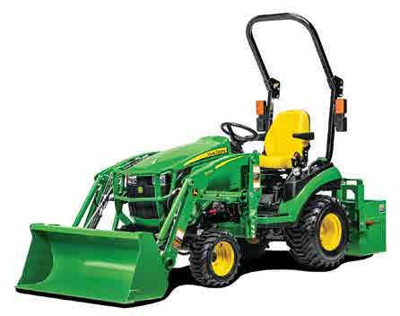 SUB-COMPACT UTILITY TRACTORS 1 SERIES TRACTORS 1023E TRACTOR Powerful Final Tier 4-compliant diesel engine Easy-to-operate two speed hydrostatic transmission Standard 4-wheel-drive AS LOW AS 99/MO
