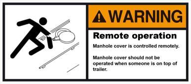 Warning Pinch Point Present During the opening and closing of the manhole cover, pinch points exist near the actuator and cover of the Pivotal Edge.