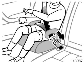 Always move the seat as far back as possible, because the force of a deploying airbag could cause death or serious injury to the child. 1. Sit the child on a booster seat.