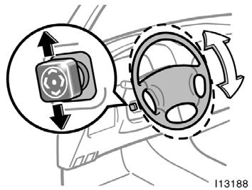 CAUTION Do not adjust the steering wheel while the vehicle is moving. After adjusting the steering wheel, try moving it up and down to make sure it is locked in position.