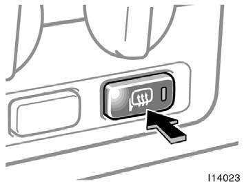 Outside rear view mirror heaters CAUTION Since the mirror surfaces can get hot, keep your hands off them when the mirror heater switch is on.