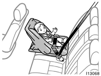 (A) INFANT SEAT INSTALLATION An infant seat is used in rear facing position only.