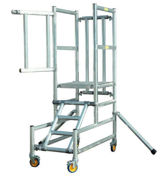 3-5 DAYS 5 YEAR PAS250 Podium Steps Manufactured using 50mm diameter corrosion resistant aluminium scaffold tube for use in tough construction environments.
