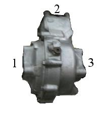 Figure 4.6: Differential shaft locations and numbering separately in the upcoming sections. 4.3 Mechanical Design A differential has three shafts connected to it.