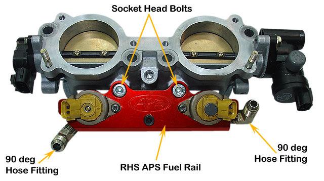 Retain stock fuel injectors, stock fuel rail seals and stock fuel pressure regulator. 3.