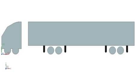 Modified base edges of the trailer: 40 cm fillet is provided at the edges at back of the trailer and vortex stabilizers are mounted to stabilize the air behind or to compensate the low pressure