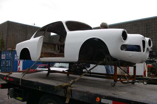 The first picture show the Sprint in White as it arrived at the shop. The body is straight and the interior is a mess.